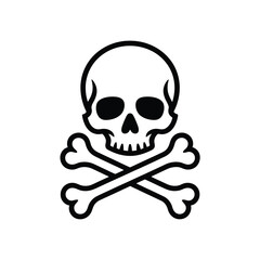 Skull and crossbones danger symbol silhouette