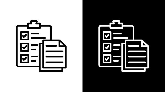 Clipboard With Icon Set Design