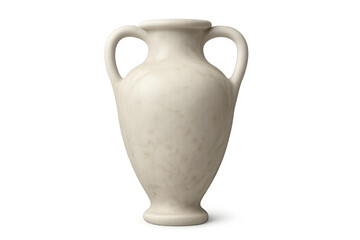 Ancient greek amphora vase with two handles, ceramic pottery decor, history and antiquity object on transparent background