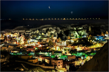 Fototapeta premium night view of the city of Cappadocia