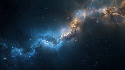 Fototapeta premium A majestic serpentine nebula of gas and dust winding through deep space
