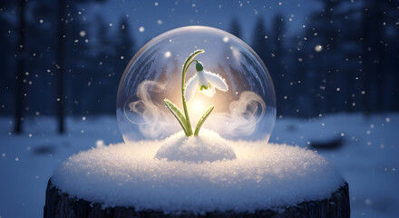 winter landscape with snow