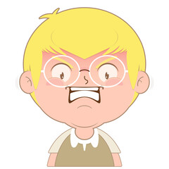 boy angry face cartoon cute
