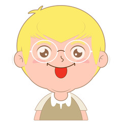 Obraz premium boy playful face cartoon cute