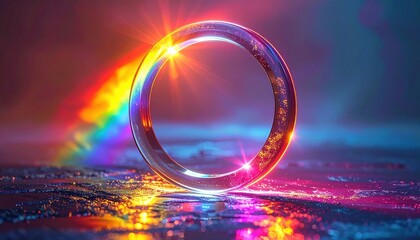 A vibrant abstract ring represents creative innovation trends in digital art and modern visual design. The image reflects rising interest in colorful futuristic aesthetics