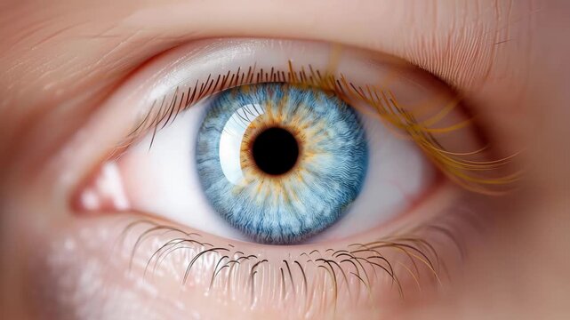 Eye of Perception: An extreme close-up of a captivating blue eye, showcasing intricate details and a depth that draws the viewer in.