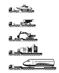 Heavy duty trucks with  freight - vector illustration