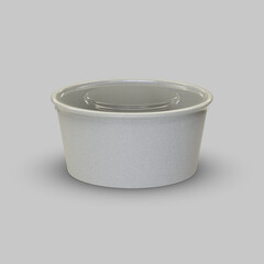 3D Rendered Paper Bowl on Clean White Background for Product Mockup, Packaging Design, and Branding Presentation