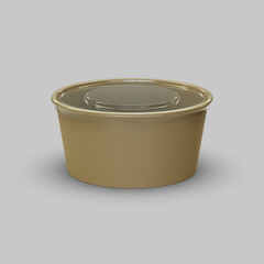 3D Rendered Paper Bowl on Clean White Background for Product Mockup, Packaging Design, and Branding Presentation
