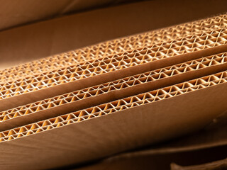 Stacked Corrugated Cardboard Texture Background © solidmaks