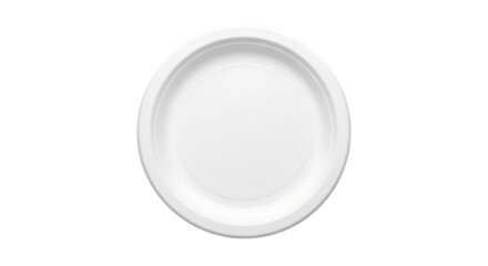 White disposable paper plate with a subtle rim detail, isolated on a white or transparent background, cutout, PNG