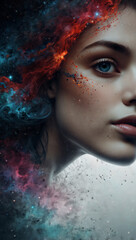 人と宇宙　AI生成素材