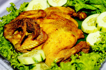 Whole Spiced Chicken with Fresh Greens