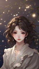 美しい一人の女の肖像　AI生成素材