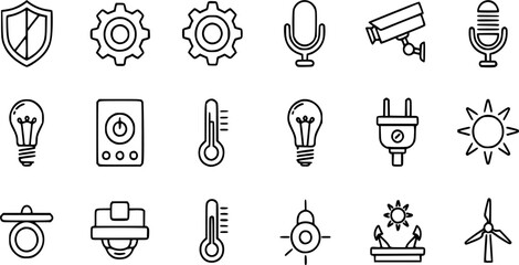 Healthy lifestyle icon set. Fitness and nutrition vetor icons pack. Includes smbols for exercise, workou, diet, yoga, running, frut, protein, sleep and more Editable stroke