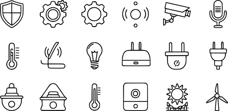 Healthy lifestyle icon set. Fitness and nutrition vetor icons pack. Includes smbols for exercise, workou, diet, yoga, running, frut, protein, sleep and more Editable stroke