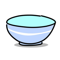 Flat vector illustration of a simple bowl, clean and minimal design perfect for kitchen, food, dining, and household-themed graphics