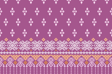 Pixel fabric Ethnic pattern, Cross-stitch Geometric, design for tile, carpet, vector, illustration , Abstract, Ethnic background
