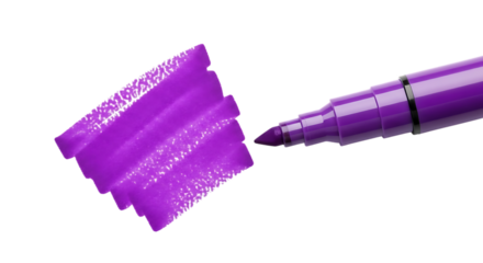Purple marker pen, drawing thick textured strokes on a dark surface, cutout, PNG isolated on transparent background