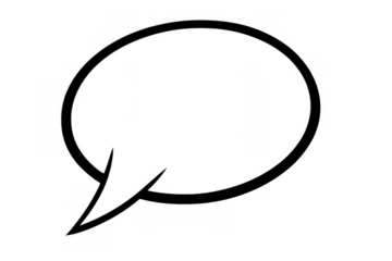 Oval comic speech bubble in pop art style for dialogue, chat, communication, and message, with transparent background