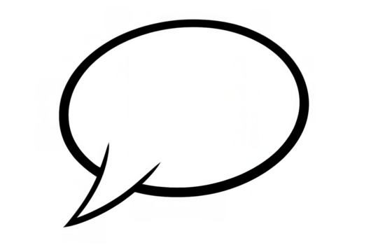 Oval comic speech bubble in pop art style for dialogue, chat, communication, and message, with transparent background