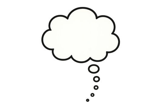 Thinking process concept with a comic style blank white thought bubble forming an idea cloud on transparent background - Powered by Adobe