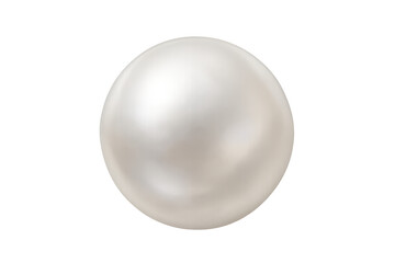 Obraz premium White pearl sphere with shiny reflection on transparent background