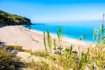 Amazing Avali beach with turquoise blue sea, Lefkada island, Greece © pkazmierczak