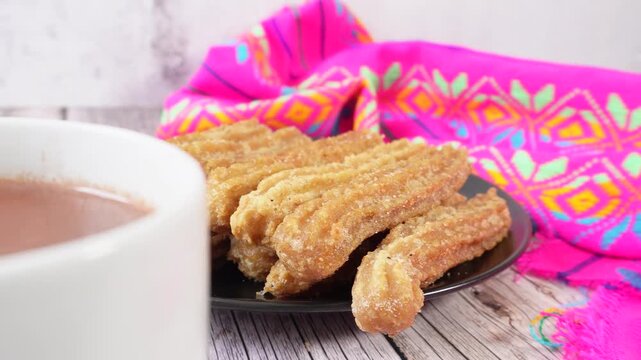 Hot chocolate to drink with churros for breakfast.
