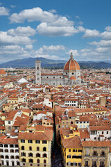 View of the city of Florence and the famous cathedral Duomo in Italy