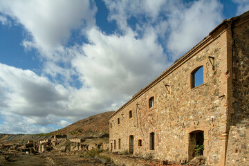 Fototapeta premium Ruins of the rio tinto copper smelter complex in huelva, spain