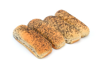 Stack grain bread isolated on white background