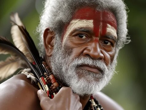 Tribal australian old man