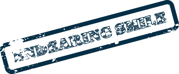 Endearing Smile Distressed Rubber Stamp for Positive Expression and Affectionate Approval Concept