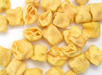 Cookies flakes on white background