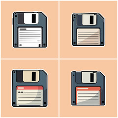 Floppy disks with different color schemes 90s Culture