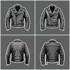 Leather jacket set with transparent background Biker Culture