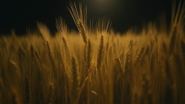 Night Wheat Field With Gentle Rim Highlights