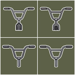 Bicycle handlebars set with white outline Street Rider Culture