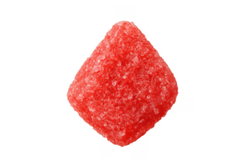 Red sugar candied fruit candy on transparent background