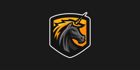 Illustration Mascot Symbol Unicorn Modern Sport Sign Template Logo Vector