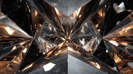 Fototapeta premium Abstract geometric crystal design with transparent background for modern visuals