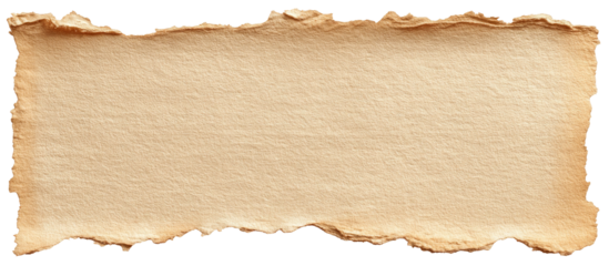 Torn brown paper with deckled edges on a black background