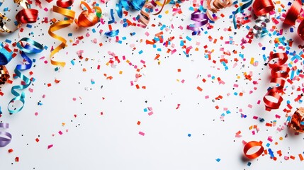 Colorful Confetti and Streamers Celebrate Festive Occasion