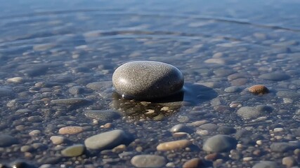 Stone dropping into water, creating ripples that expand into a new video. Clean, natural transition for calm, meditative, or environmental content.