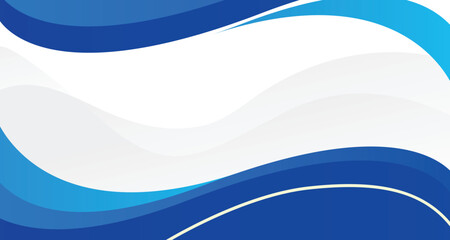 Abstract white and blue curve shapes background. Smooth and clean subtle texture creative design. Modern color graphic element. Suit for poster, brochure, presentation, website, flyer