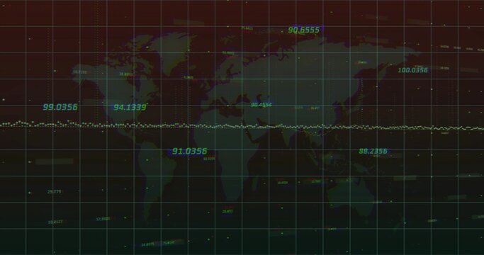 Displaying equirectangular map with gridlines and equatorial dotted data trace, glowing labels - Powered by Adobe