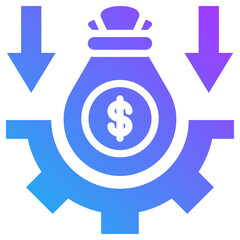 Loss icon for business risk, website, application, printing, document, poster design, etc