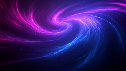 Swirling vortex of neon light with intense blue and purple hues, abstract energy motion