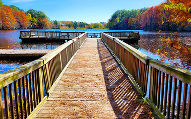 Fishing Pier in Mazarick Park, Fayetteville, North Carolina, USA
